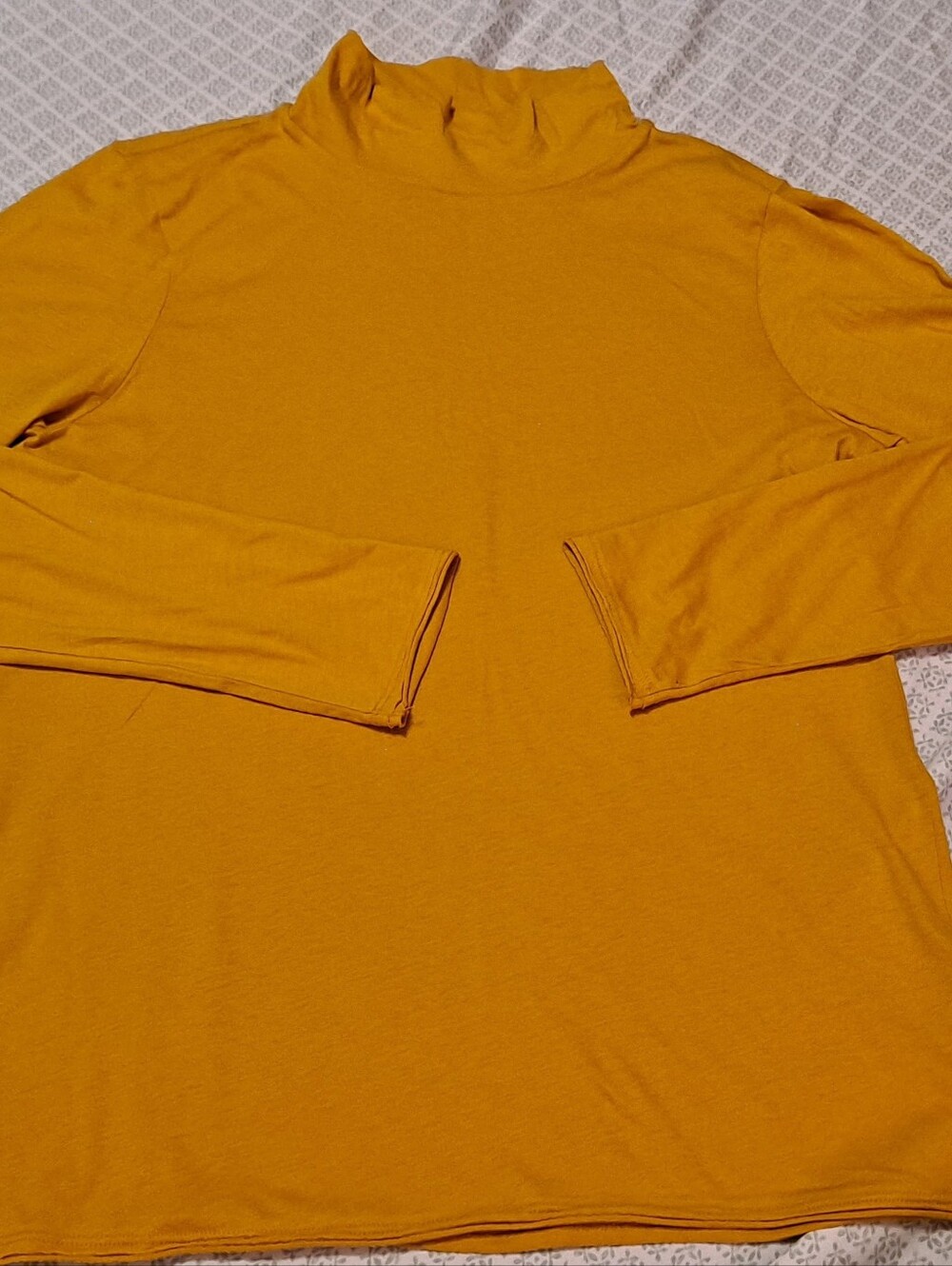 Anthropologie  Mustard Long-Sleeve Turtleneck Shirt Sz XL
